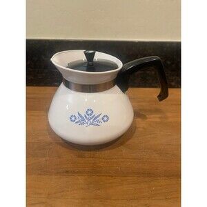 Corning Ware Blue Cornflower 6 Cup Coffee Pot With Lid